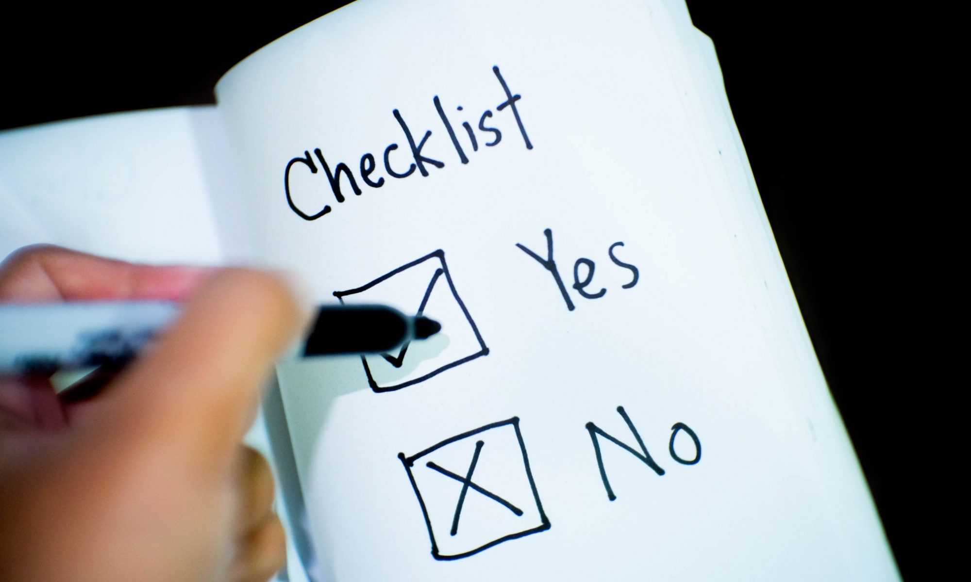 Completing a checklist